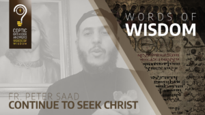 Continue to seek Christ Fr. Peter Saad